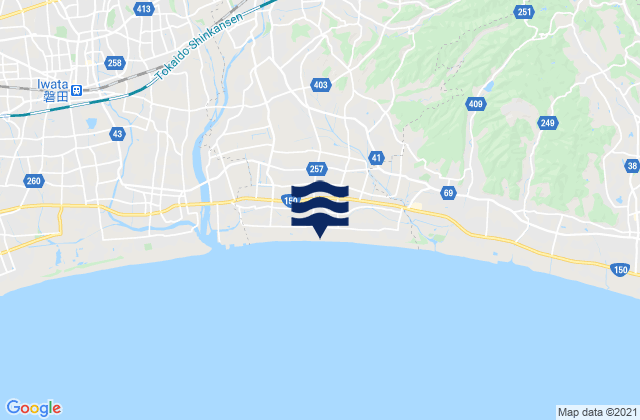 Mapa da tábua de marés em Fukuroi-shi, Japan