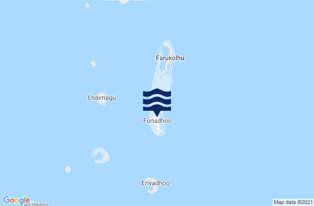 Mapa da tábua de marés em Funadhoo, Maldives