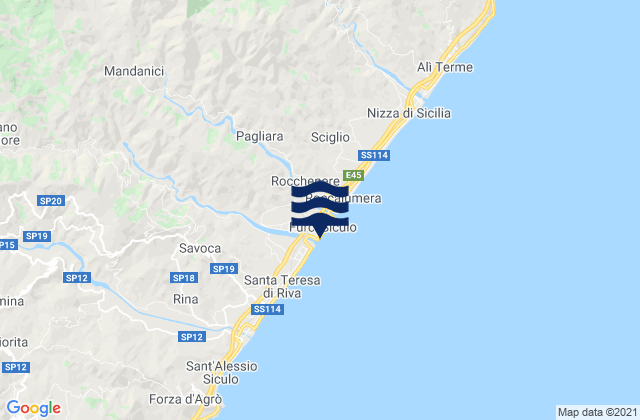 Mapa da tábua de marés em Furci Siculo, Italy
