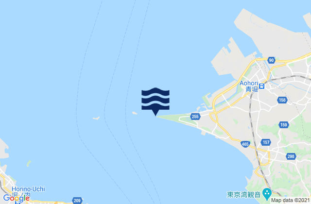 Mapa da tábua de marés em Futtsu Misaki, Japan
