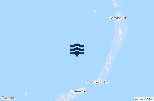 Mapa da tábua de marés em Gaafu Alifu Atholhu, Maldives