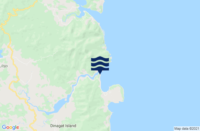Mapa da tábua de marés em Gaas Bay (Dinagat Island), Philippines