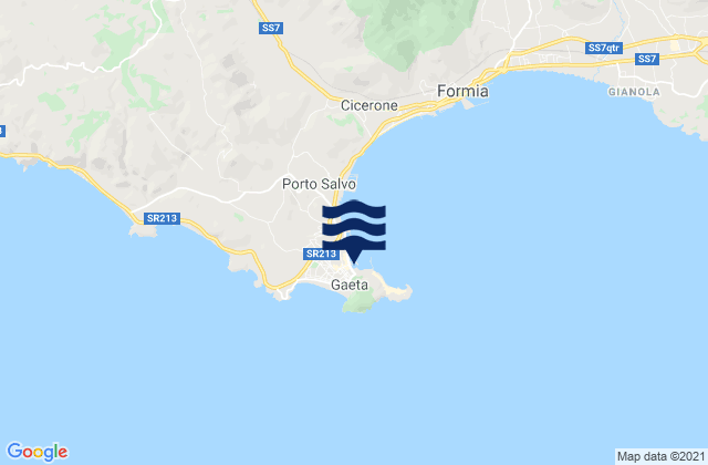Mapa da tábua de marés em Gaeta, Italy