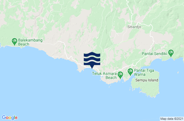 Mapa da tábua de marés em Gajahrejo Krajan, Indonesia