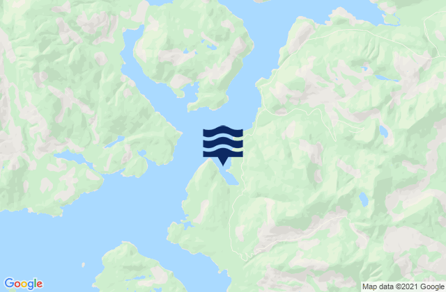 Mapa da tábua de marés em Galiano Bay, Canada