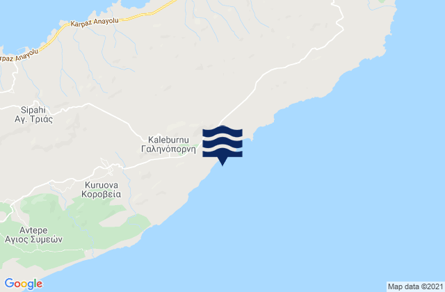 Mapa da tábua de marés em Galinóporni, Cyprus
