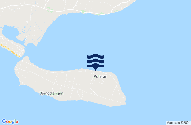 Mapa da tábua de marés em Galtek, Indonesia