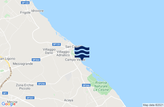Mapa da tábua de marés em Galugnano, Italy