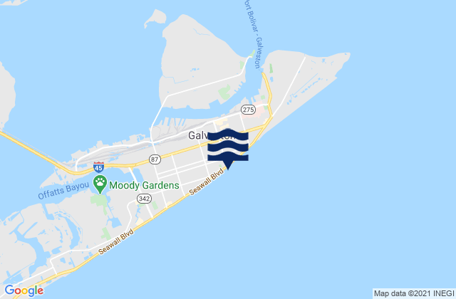 Mapa da tábua de marés em Galveston - FlagshipPier, United States