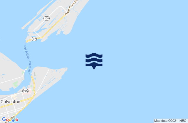 Mapa da tábua de marés em Galveston Bay Entrance (South Jetty), United States