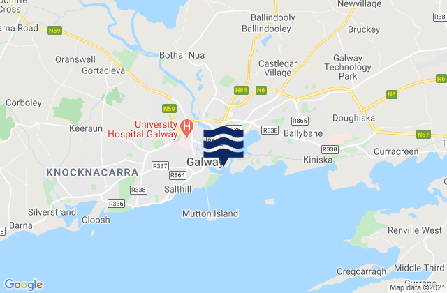 Mapa da tábua de marés em Galway Port, Ireland