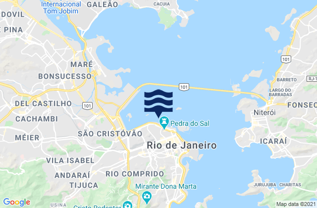Mapa da tábua de marés em Gamboa, Brazil