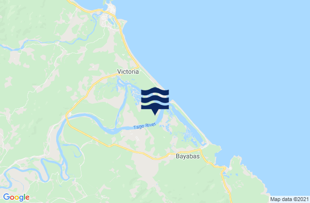 Mapa da tábua de marés em Gamut, Philippines