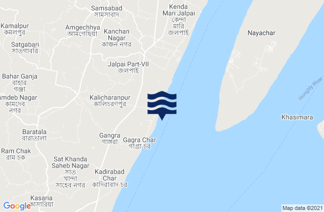 Mapa da tábua de marés em Gangra Semaphore, India