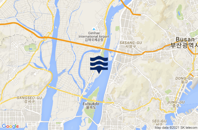 Mapa da tábua de marés em Gangseo-gu, South Korea
