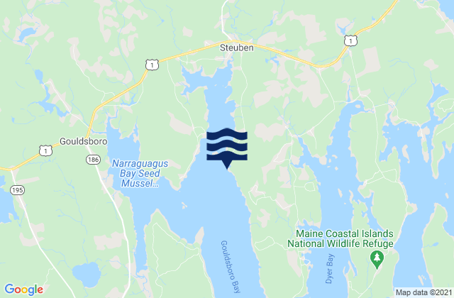 Mapa da tábua de marés em Garden Point, United States