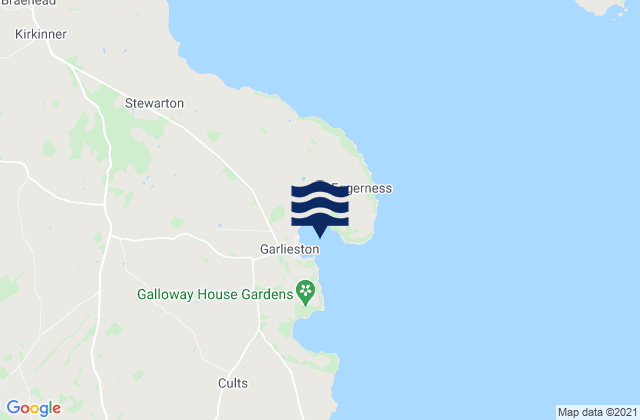 Mapa da tábua de marés em Garlieston Bay, United Kingdom
