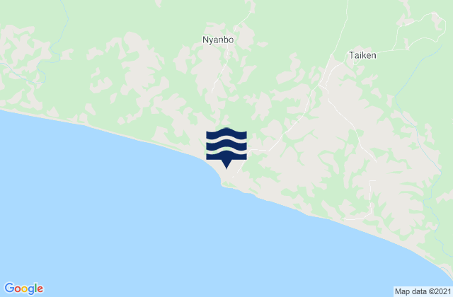 Mapa da tábua de marés em Garraway, Liberia