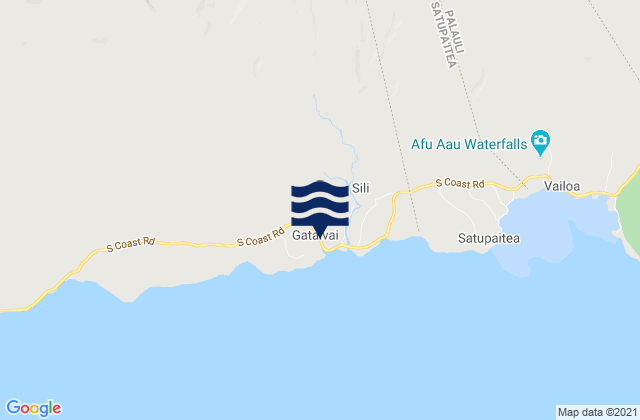 Mapa da tábua de marés em Gataivai, Samoa