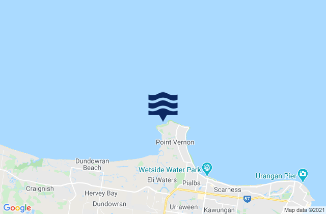 Mapa da tábua de marés em Gatakers Bay, Australia