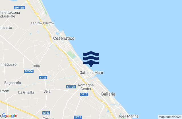Mapa da tábua de marés em Gatteo a Mare, Italy