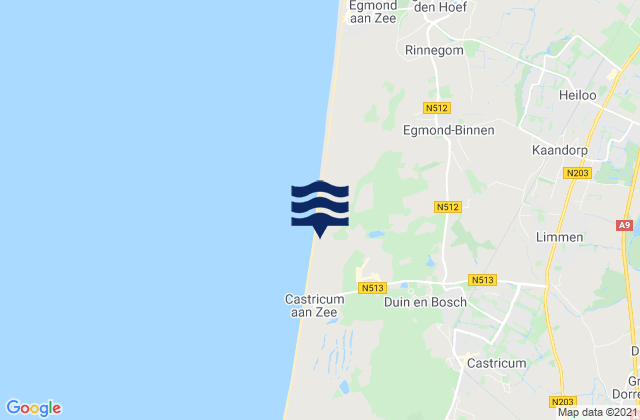 Mapa da tábua de marés em Gemeente Castricum, Netherlands