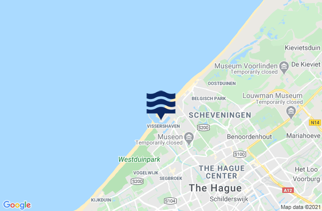 Mapa da tábua de marés em Gemeente Den Haag, Netherlands
