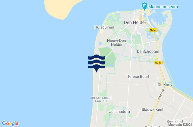 Mapa da tábua de marés em Gemeente Den Helder, Netherlands