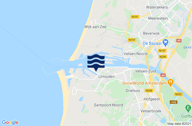 Mapa da tábua de marés em Gemeente Haarlem, Netherlands