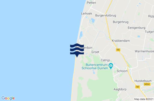 Mapa da tábua de marés em Gemeente Langedijk, Netherlands