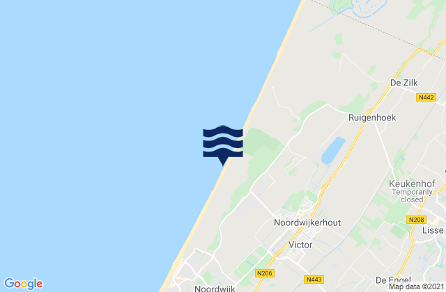 Mapa da tábua de marés em Gemeente Noordwijk, Netherlands