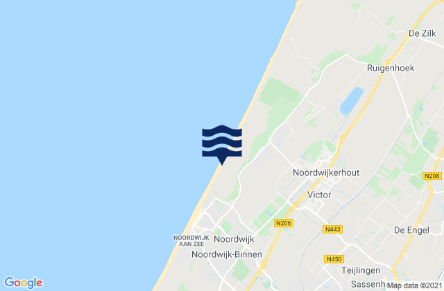 Mapa da tábua de marés em Gemeente Teylingen, Netherlands