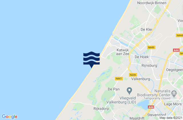 Mapa da tábua de marés em Gemeente Voorschoten, Netherlands