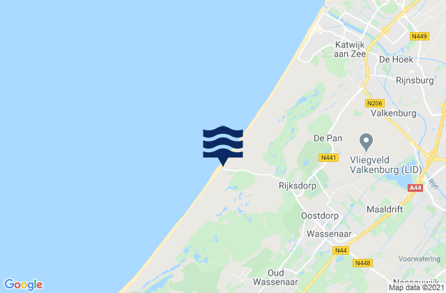 Mapa da tábua de marés em Gemeente Wassenaar, Netherlands