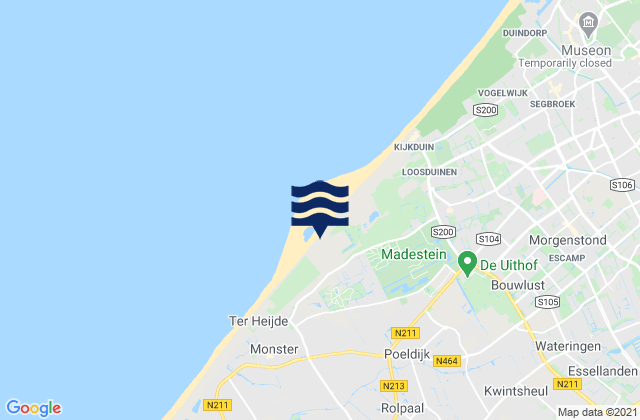 Mapa da tábua de marés em Gemeente Westland, Netherlands