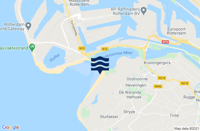 Mapa da tábua de marés em Gemeente Westvoorne, Netherlands