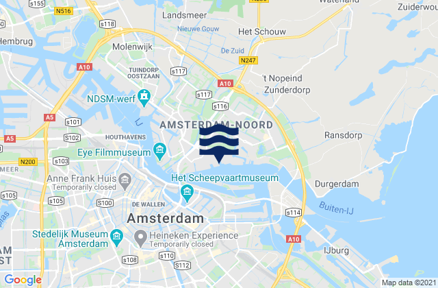 Mapa da tábua de marés em Gemeente Zaanstad, Netherlands