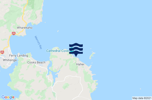 Mapa da tábua de marés em Gemstone Bay, New Zealand