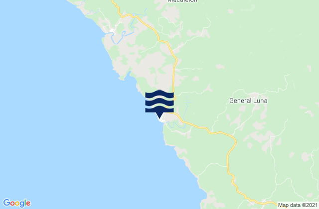 Mapa da tábua de marés em General Luna, Philippines