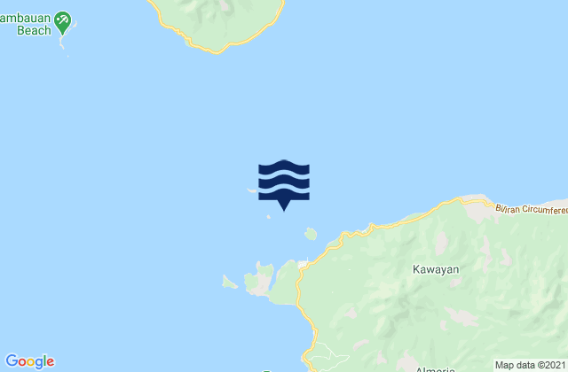 Mapa da tábua de marés em Genuruan Island Biliran Island, Philippines