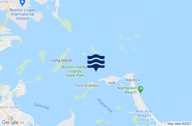 Mapa da tábua de marés em Georges Island 0.4 n.mi. SSE of, United States