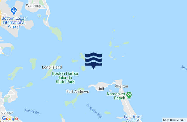 Mapa da tábua de marés em Georges Island 0.4 n.mi. east of, United States
