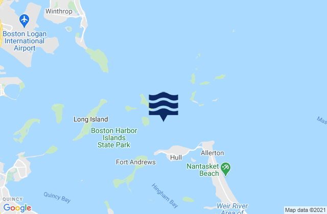 Mapa da tábua de marés em Georges Island 0.5 n.mi. ESE of, United States
