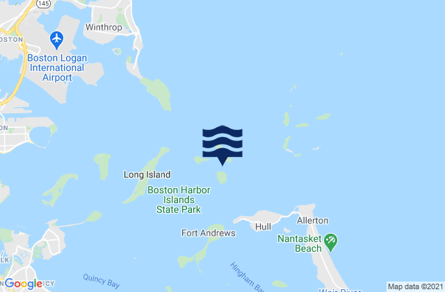 Mapa da tábua de marés em Georges Island north of, United States