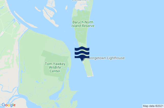 Mapa da tábua de marés em Georgetown Lighthouse, United States