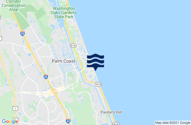 Mapa da tábua de marés em Georgetown, United States