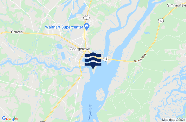 Mapa da tábua de marés em Georgetown Sampit River, United States
