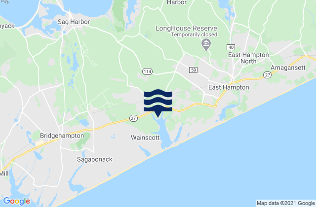 Mapa da tábua de marés em Georgica (East Hampton), United States