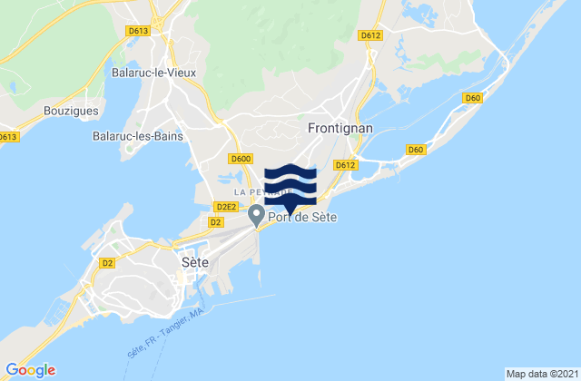 Mapa da tábua de marés em Gigean, France