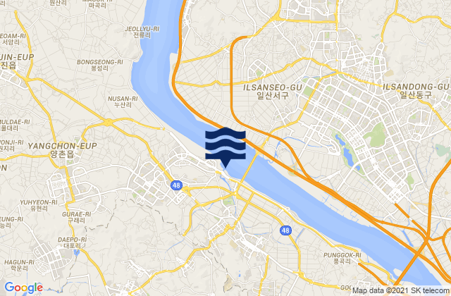 Mapa da tábua de marés em Gimpo-si, South Korea